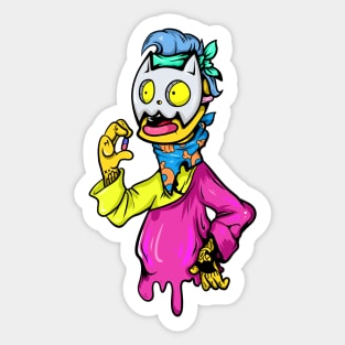 Dope cat man character disciple illustration Sticker